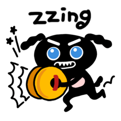 [LINEスタンプ] Angry black poodle ZZING