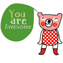 [LINEスタンプ] October Polka Bear, Happy and positive.の画像（メイン）