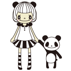 [LINEスタンプ] パンダちゃんとパンダ君
