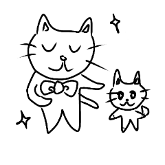 [LINEスタンプ] 白黒ニャンこ