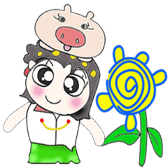 [LINEスタンプ] Miss. Naomi..Love Pig..^^