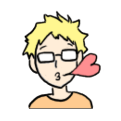 [LINEスタンプ] 金髪メガネ