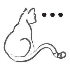 [LINEスタンプ] line drawing cat