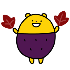 [LINEスタンプ] サツマイモくま あき