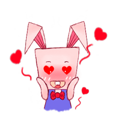 [LINEスタンプ] Box Rabbit girl-1