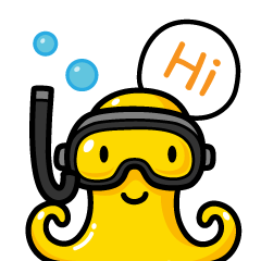 [LINEスタンプ] YellowOctopus fun diving