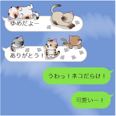 [LINEスタンプ] 【ゆめ】猫だらけの吹き出し