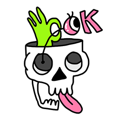 [LINEスタンプ] Neon Brain Skull