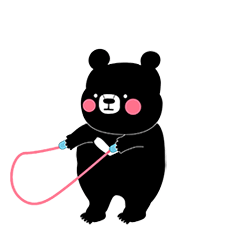 [LINEスタンプ] 黒熊_YuanBo