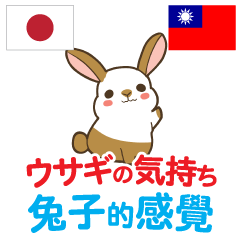 [LINEスタンプ] ウサギの気持ち 日本語台湾語の画像（メイン）