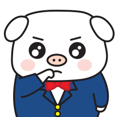 [LINEスタンプ] White pig 'Pini'