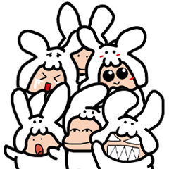 [LINEスタンプ] コスプレぼうや 白うさぎ編