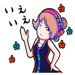 [LINEスタンプ] 色×2 ガールズスタンプ