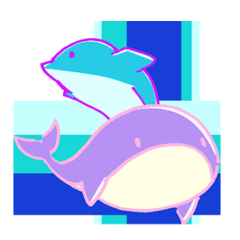 [LINEスタンプ] クジラとイルカ