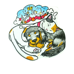 [LINEスタンプ] Peaceful daily routine of dogs and cats.