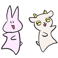 [LINEスタンプ] ウサギとヤギ