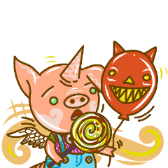 [LINEスタンプ] Indy Unicorn Pig