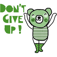 [LINEスタンプ] Happy Greeny Bear (Eng)の画像（メイン）