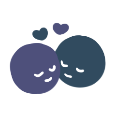 [LINEスタンプ] blue and purple