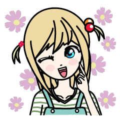 [LINEスタンプ] A cute and lovely girl(Japanese version)