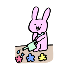 [LINEスタンプ] ナプキンをつけたウサギの日常の画像（メイン）