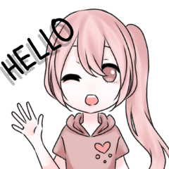 [LINEスタンプ] Pony tail cute girl