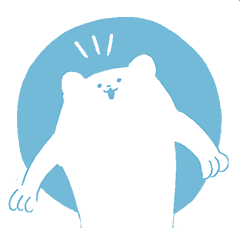 [LINEスタンプ] 白と青のクマさんスタンプ