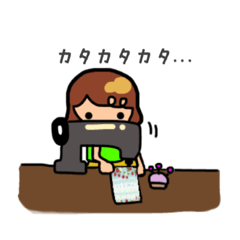 [LINEスタンプ] sewing girl