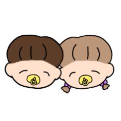 [LINEスタンプ] 語彙力のない双子のあかちゃんとアニマル