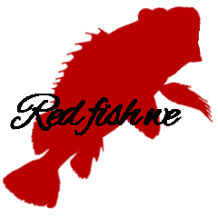 Silhouette sticker of red fish