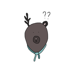 [LINEスタンプ] A horned bear