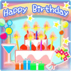 [LINEスタンプ] 動く♪お誕生日♥お祝いカラフルスタンプの画像（メイン）