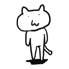 [LINEスタンプ] しろくろ手描き猫「にゃんちゃん」