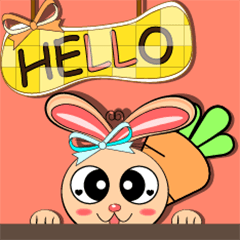 [LINEスタンプ] Rabbit-Miss Orange