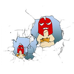 [LINEスタンプ] the villain worm mask