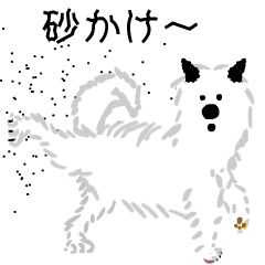 [LINEスタンプ] 動く！白いモコモコの秋田犬の忠犬くんの画像（メイン）