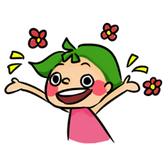 [LINEスタンプ] Green Girl as flower