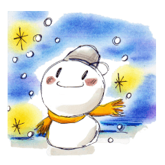 [LINEスタンプ] Happy 雪だるまの画像（メイン）