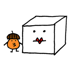 [LINEスタンプ] Square Kiss Monster ＆ Chestnut Head