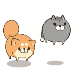 [LINEスタンプ] ボンレス犬とボンレス猫 む～ぶ