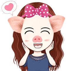 [LINEスタンプ] cute piggy girl