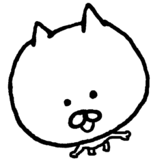 [LINEスタンプ] なんか物足りない白い猫の日常