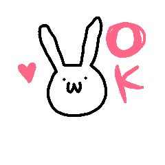[LINEスタンプ] 白いシンプルなウサギといろいろ。