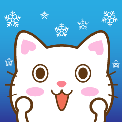 [LINEスタンプ] 白猫チャオの気持ち秋、冬バージョン