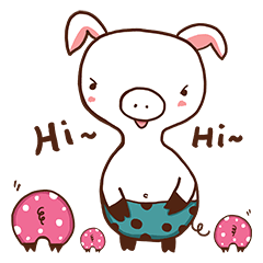 [LINEスタンプ] Little piggy's life！