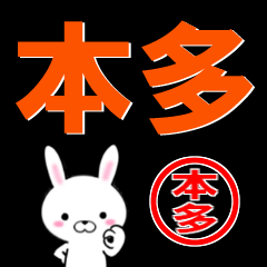 [LINEスタンプ] 超★本多(ほんだ・ほんた・ほった)なウサギの画像（メイン）