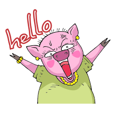 [LINEスタンプ] little piggy happy 2 english