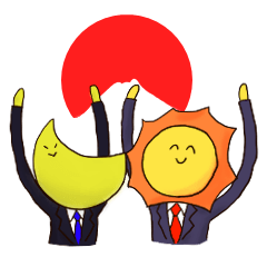 [LINEスタンプ] 投資家コンビのアカくんツキくん