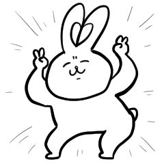 [LINEスタンプ] 幸せなウサギさん 2