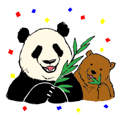 [LINEスタンプ] クマざさパンダ